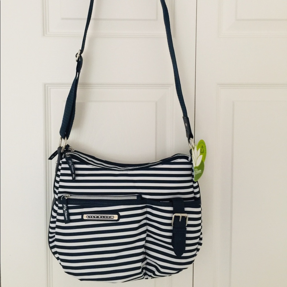Striped Hobo by Lily Bloom, Navy & White